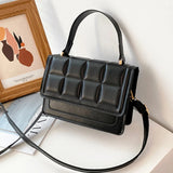 Small Leather Square Shoulder Bag Messenger Crossbody Bag