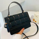 Small Leather Square Shoulder Bag Messenger Crossbody Bag