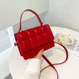 Small Leather Square Shoulder Bag Messenger Crossbody Bag