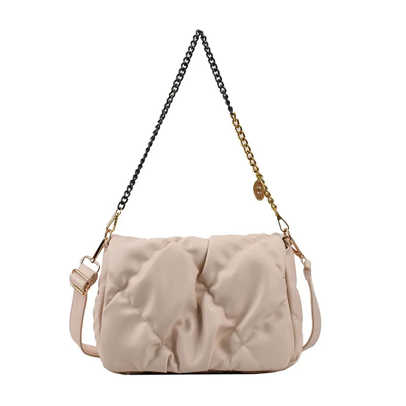 Soft Cotton Pillow Shape Shopper Shoulder Bag for Women