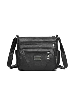 Women Bag Soft PU Leather Bag for Middle-aged Mother Shoulder Bag