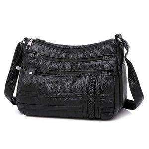 Women Bag Soft PU Leather Shoulder Bag Multi-layer Crossbody Handbag