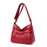Women Bag Soft PU Leather Shoulder Bag Multi-layer Crossbody Handbag