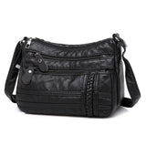 Women Bag Soft PU Leather Shoulder Bag Multi-layer Crossbody Handbag