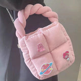 Corduroy Pillow Ring Mini Tote Bag Handbag