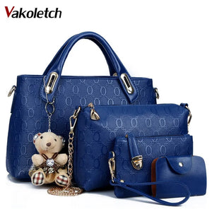 Women Top-Handle Messenger Bag Set PU Leather Shoulder Bag KL123
