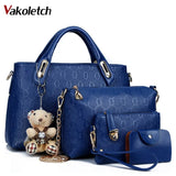 Women Top-Handle Messenger Bag Set PU Leather Shoulder Bag KL123