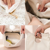 Canvas Thermal Lunch Bag Tote Organizer for Office Picnics, Teacher Gift