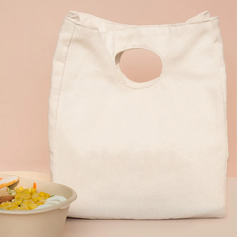Canvas Thermal Lunch Bag Tote Organizer for Office Picnics, Teacher Gift