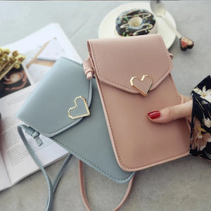 Touch Screen Cell Phone Purse Leather Shoulder Strap Handbag for iPhone X S10