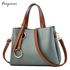 Vintage Casual Tote Women Messenger Bag PU Leather
