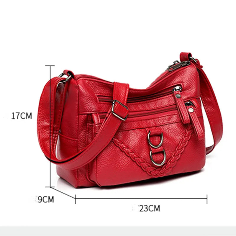 Vintage Women's Shoulder Bag PU Leather Crossbody Messenger Hobo Handbag