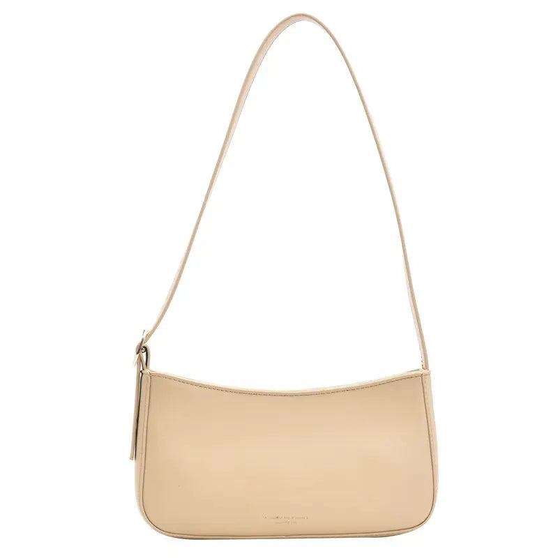 Vintage Leather Armpit Shoulder Pouch Solid Shoulder Bags for Women