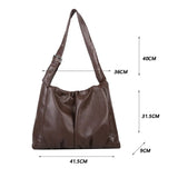 Vintage Quilted Crossbody Bag Large Capacity Tote
