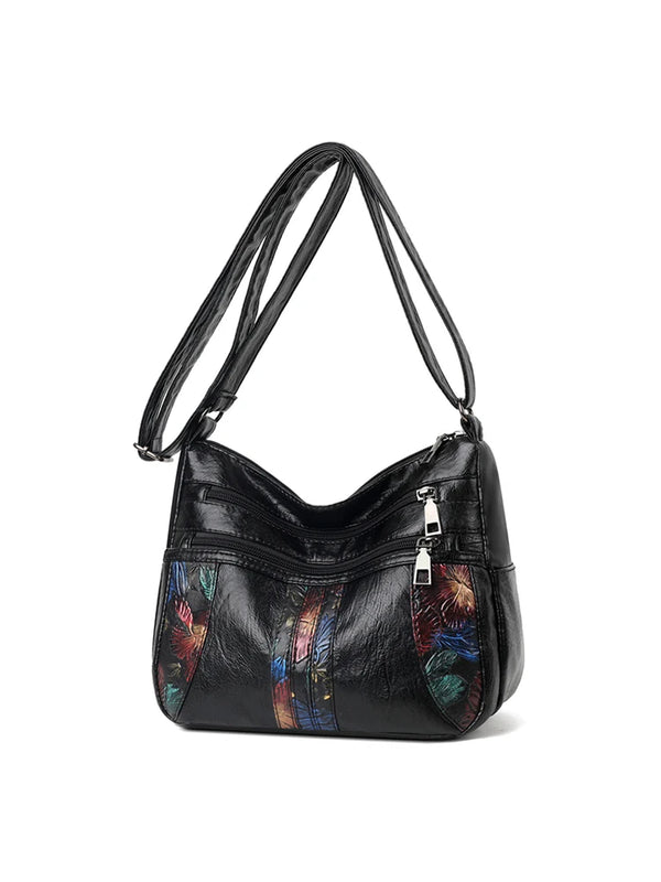 Vintage PU Leather Shoulder Bag Retro Messenger Classic Ladies Crossbody