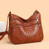Vintage PU Leather Shoulder Bag Retro Messenger Classic Ladies Crossbody
