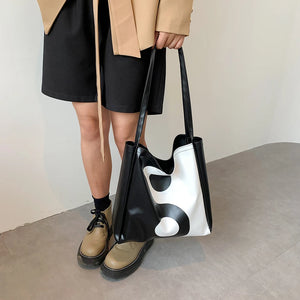 Vintage Tai Chi PU Leather Shoulder Bag Top-Handle Handbags