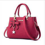 Vintage Top-Handle Handbag with Bowknot Star Pendant