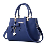Vintage Top-Handle Handbag with Bowknot Star Pendant