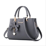 Vintage Top-Handle Handbag with Bowknot Star Pendant