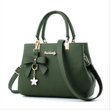 Vintage Top-Handle Handbag with Bowknot Star Pendant