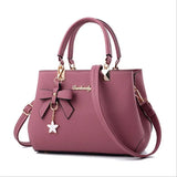 Vintage Top-Handle Handbag with Bowknot Star Pendant