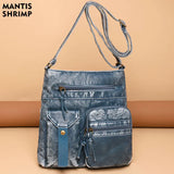 Vintage PU Leather Tote Bag Large Capacity Crossbody Messenger