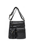 Vintage PU Leather Tote Bag Large Capacity Crossbody Messenger
