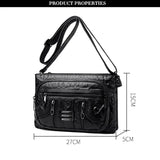 Vintage Women's Shoulder Bag Soft PU Leather Messenger Retro Casual Crossbody