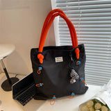 Y2K Spring Sweet Nylon Casual Zipper Shoulder Bag Handbag