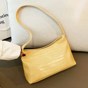 Stone Pattern Leather Shoulder Bag Vintage Totes Purse Pack