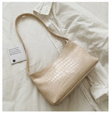 Stone Pattern Leather Shoulder Bag Vintage Totes Purse Pack