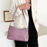 Stone Pattern Leather Shoulder Bag Vintage Totes Purse Pack