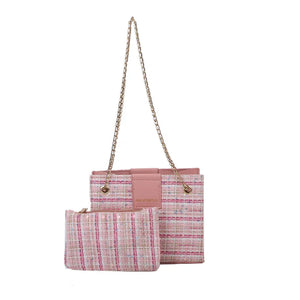 Women Shoulder Bag Chain Woven Messenger Portable Small Square Bag