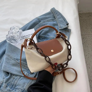 Patchwork Fabric Large Capacity Crossbody Bag For Women