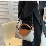Patchwork Fabric Large Capacity Crossbody Bag For Women