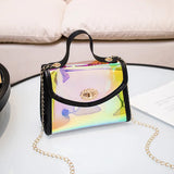Women Shoulder Bag Transparent Jelly PU Small Square Bag