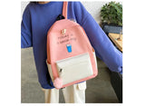 4pcs/Set Female Casual Canvas Travel Backpacks Girls School Book Bags
