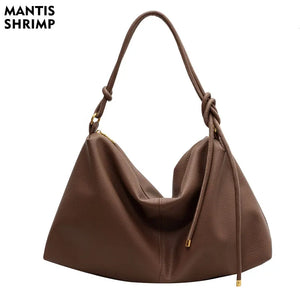 Women Large Capacity Shoulder Bag Vintage Female Tote Soft PU Leather Crossbody