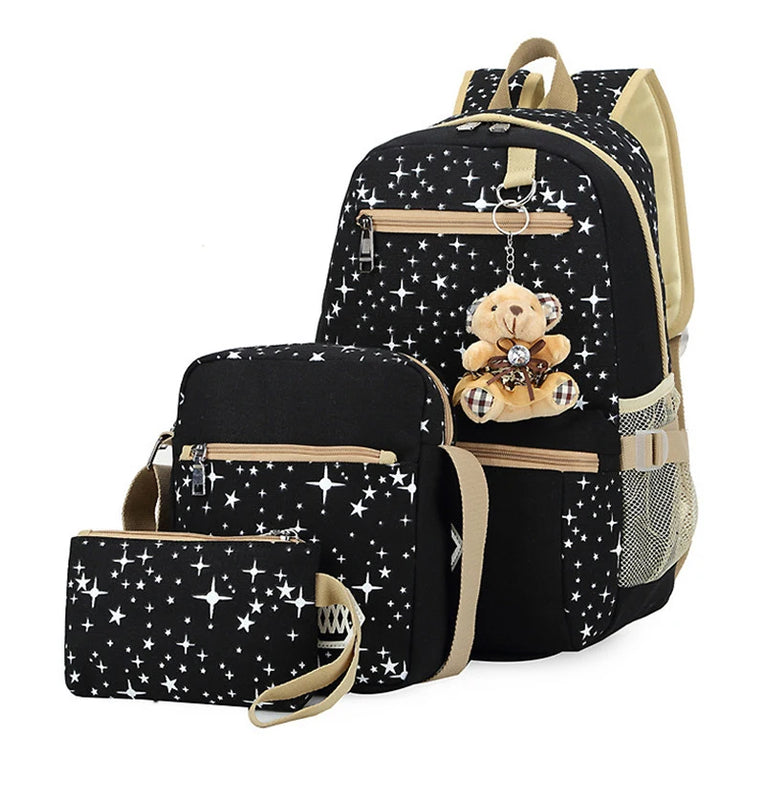 Canvas Backpack for Girls Casual School Shoulder Bag Laptop Rucksack