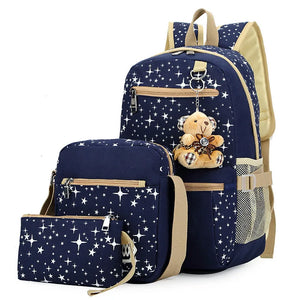 Canvas Backpack for Girls Casual School Shoulder Bag Laptop Rucksack