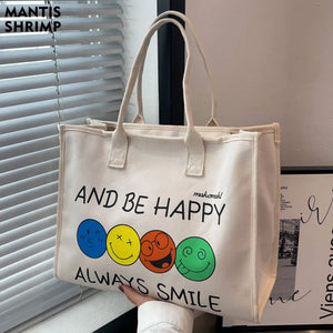 Canvas Tote Shoulder Bag Casual Women Handbag Shopper Bag