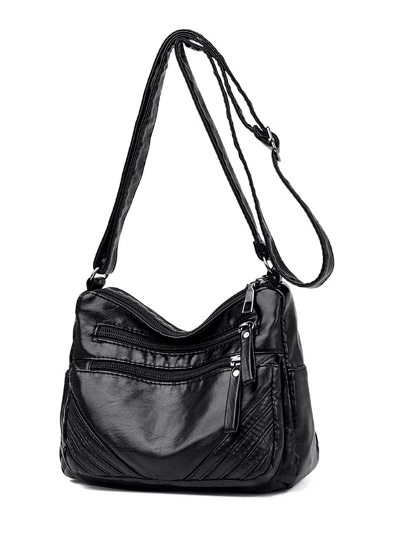 Vintage Messenger Shoulder Bag PU Leather Crossbody