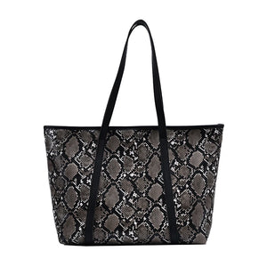 Snakskin Pattern Shoulder Bag Lady Large Capacity Shopping Bag Women Totes