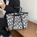 Snakskin Pattern Shoulder Bag Lady Large Capacity Shopping Bag Women Totes