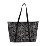 Snakskin Pattern Shoulder Bag Lady Large Capacity Shopping Bag Women Totes
