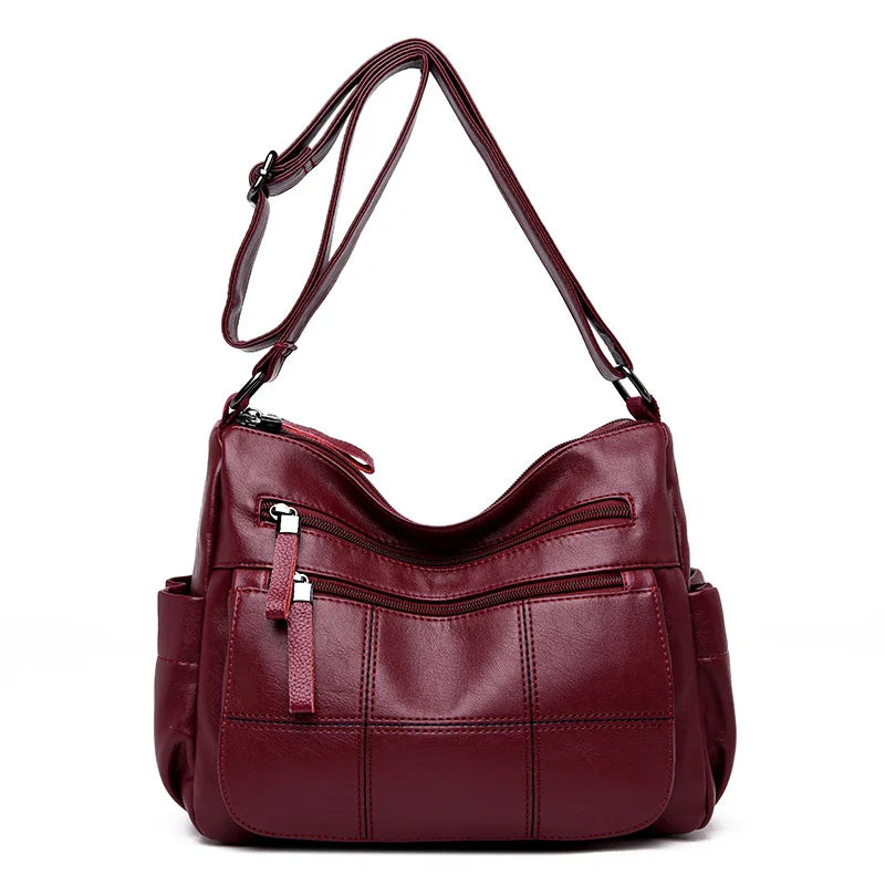 Leather Shoulder Crossbody Bag Large Capacity Purse for Women