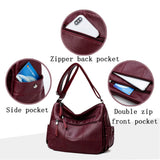 Leather Shoulder Crossbody Bag Large Capacity Purse for Women