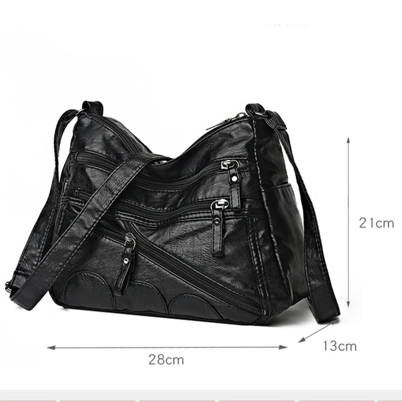 Women Crossbody Pack PU Leather Messenger Bag