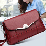 Women Crossbody Bag PU Leather Black&Red